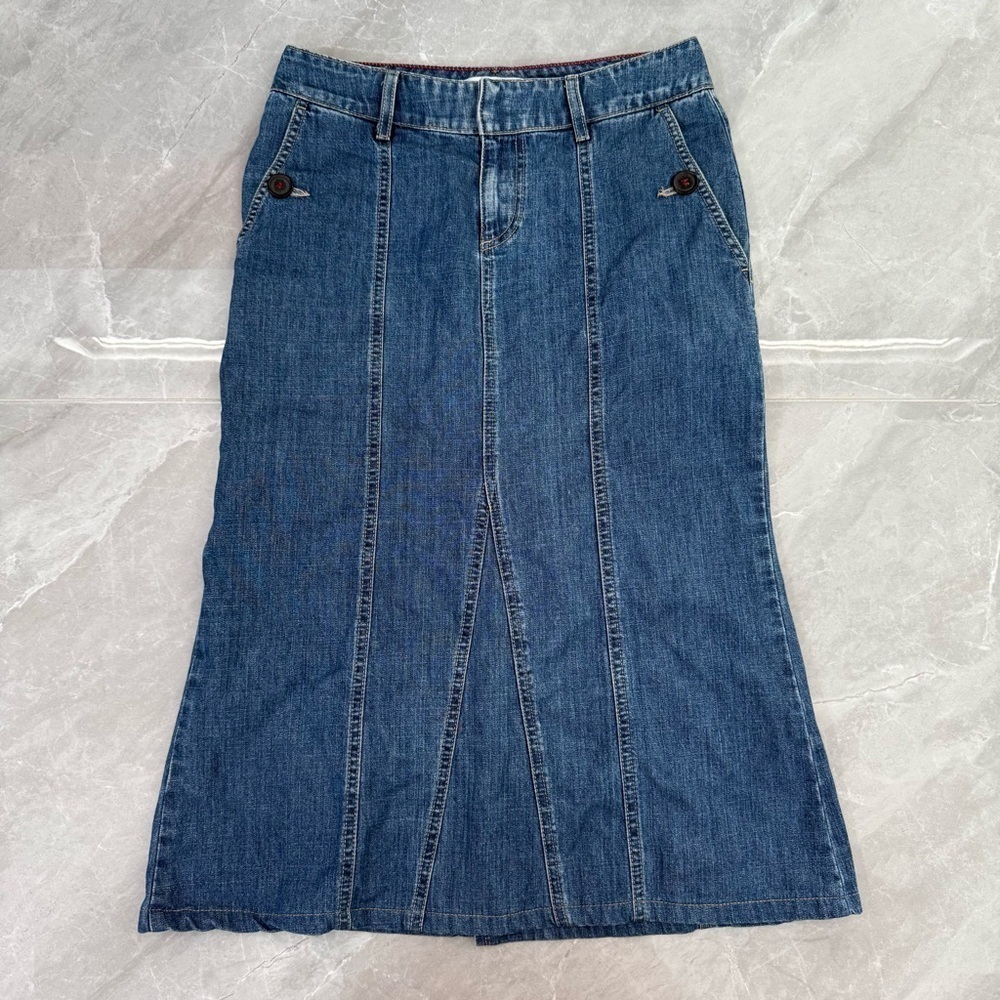 Women’s Vintage Tommy Hilfiger Jeans 100% Cotton Denim Skirt Size 6 Buttons Y2K - Picture 1 of 16